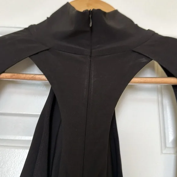 LaQuan Smith Long Sleeve Gown with Chest Cut Out